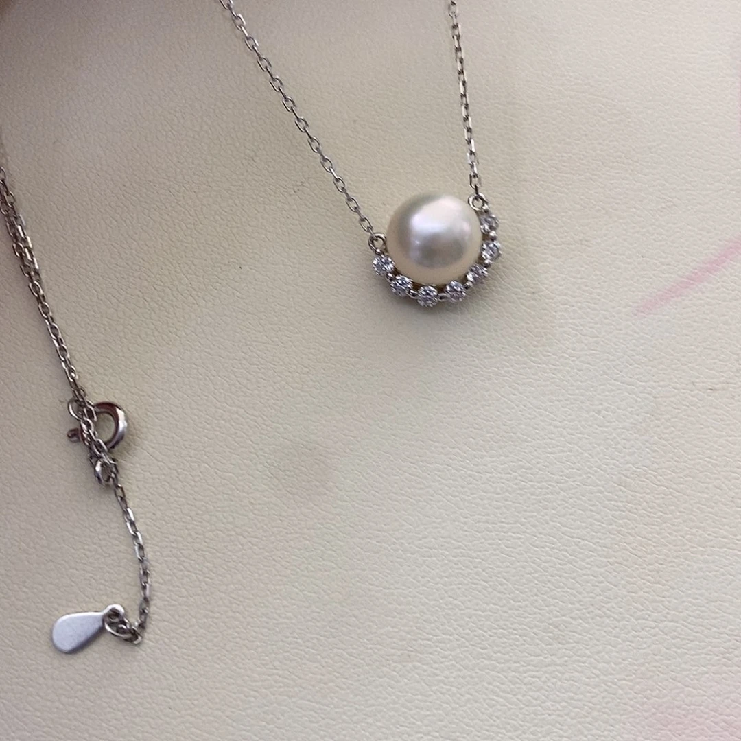套链银S925镶嵌淡水珍珠