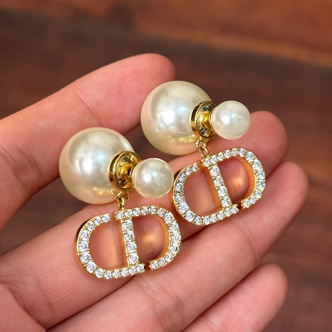 铜合金仿珍珠耳饰 【茉莉专属】E0113时尚大号古风金色复古轻奢耳环