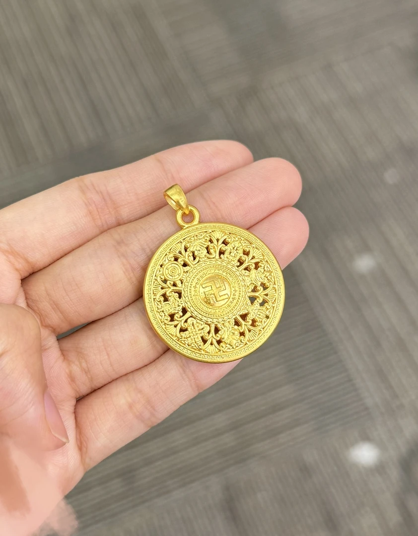 足金999 轻版大大罗盘吊坠