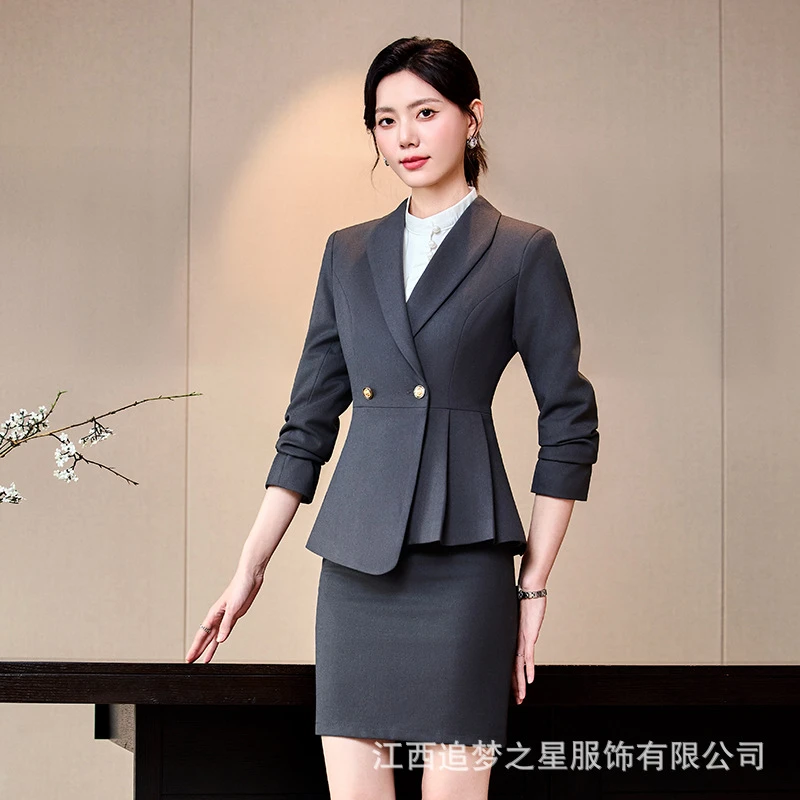 职业西装套装女2025新款春秋酒店前台接待经理工作服西服外套工装