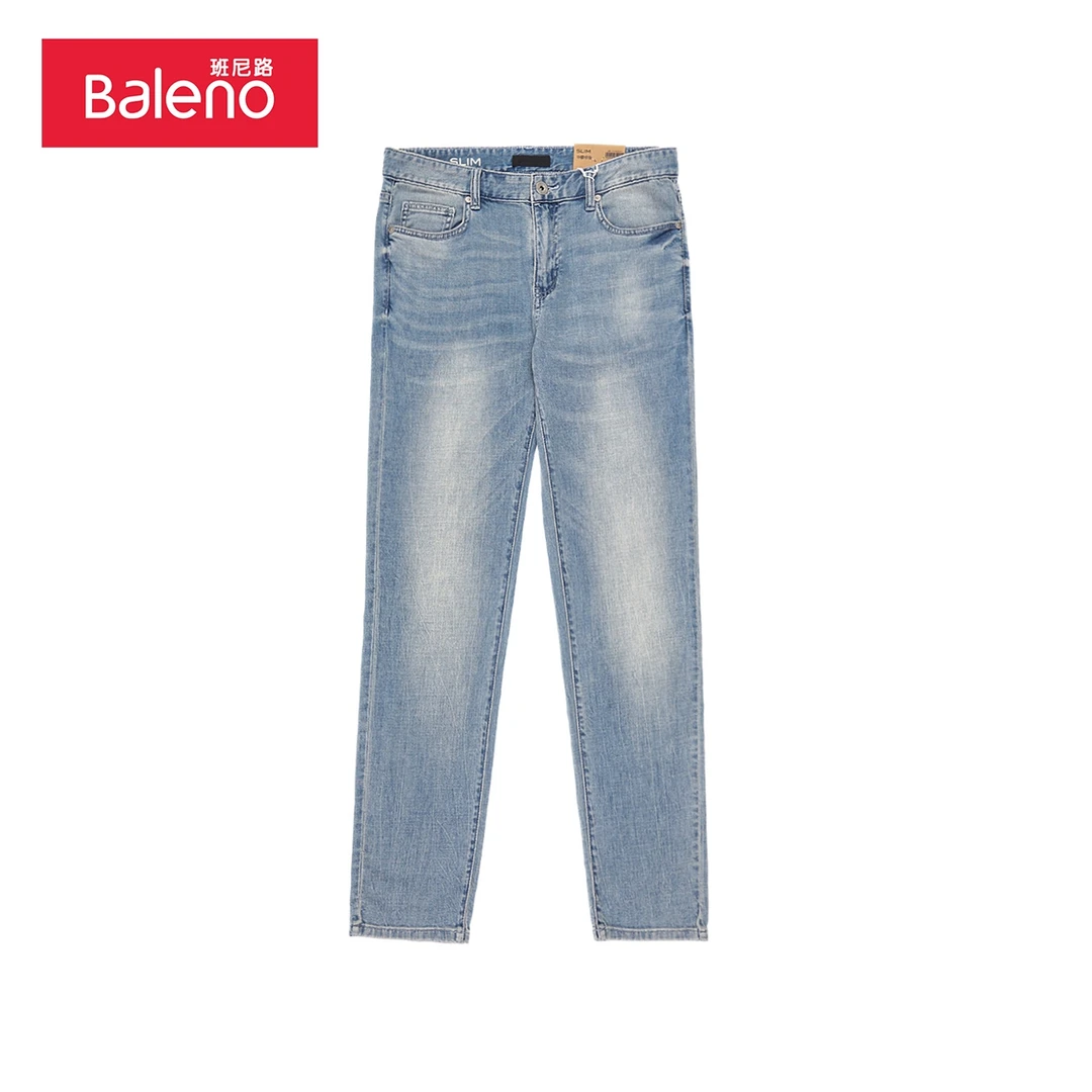 BALENO/班尼路男士水洗舒适通勤休闲牛仔直筒长裤BO88111032