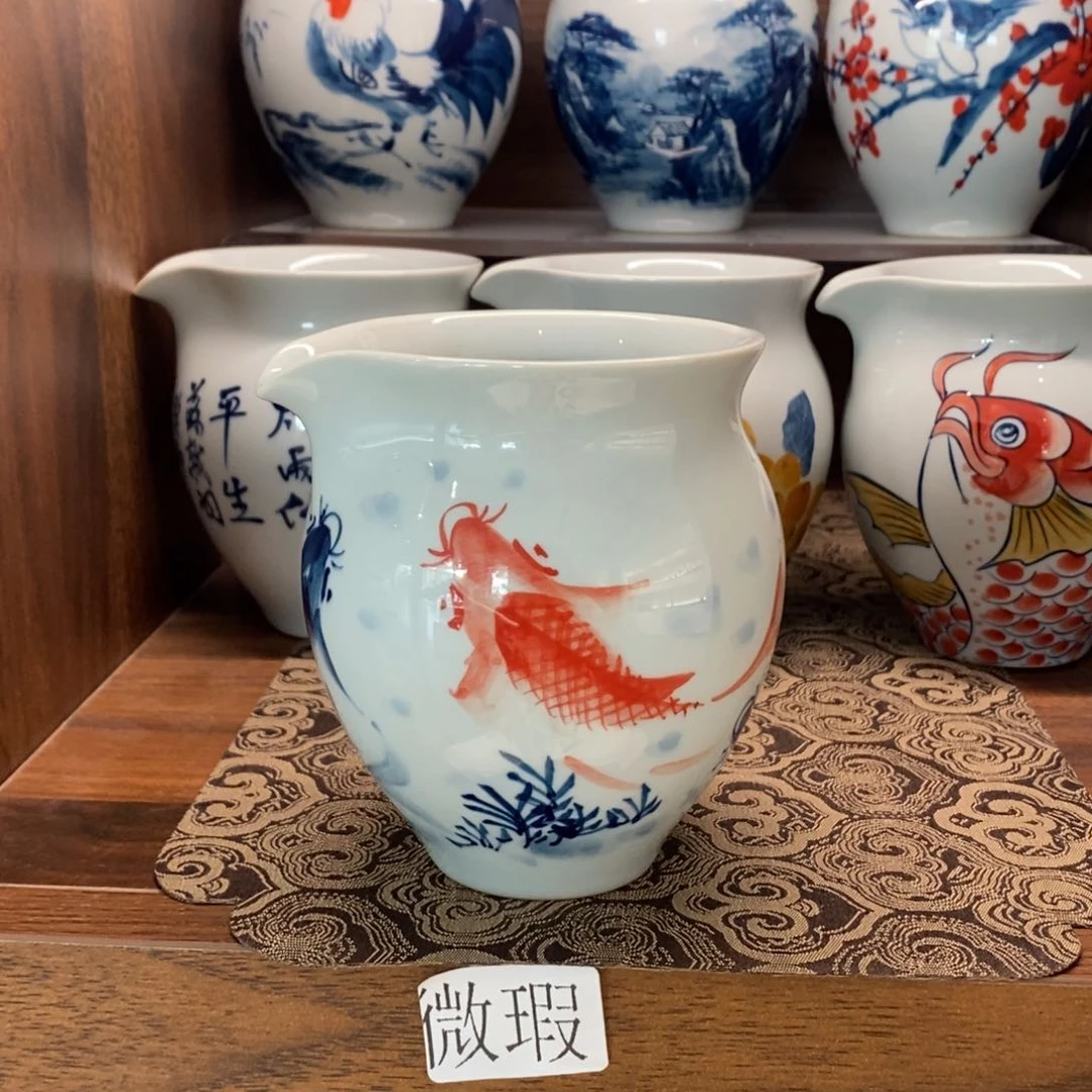 微瑕釉下彩纯手绘手工绘制