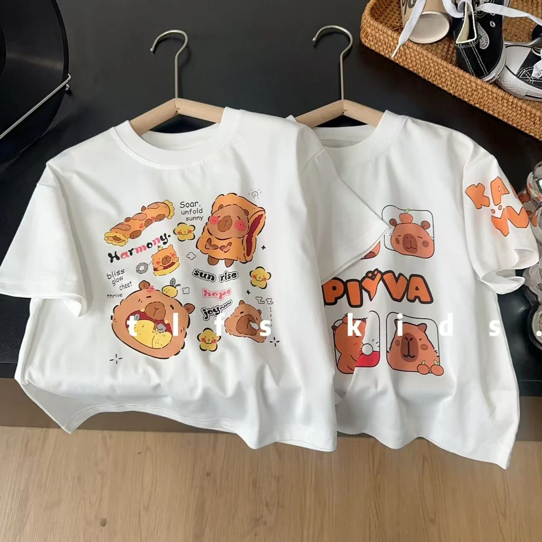 童例「252890小水豚休闲短袖T恤」夏季儿童透气亲肤男童女童圆领潮