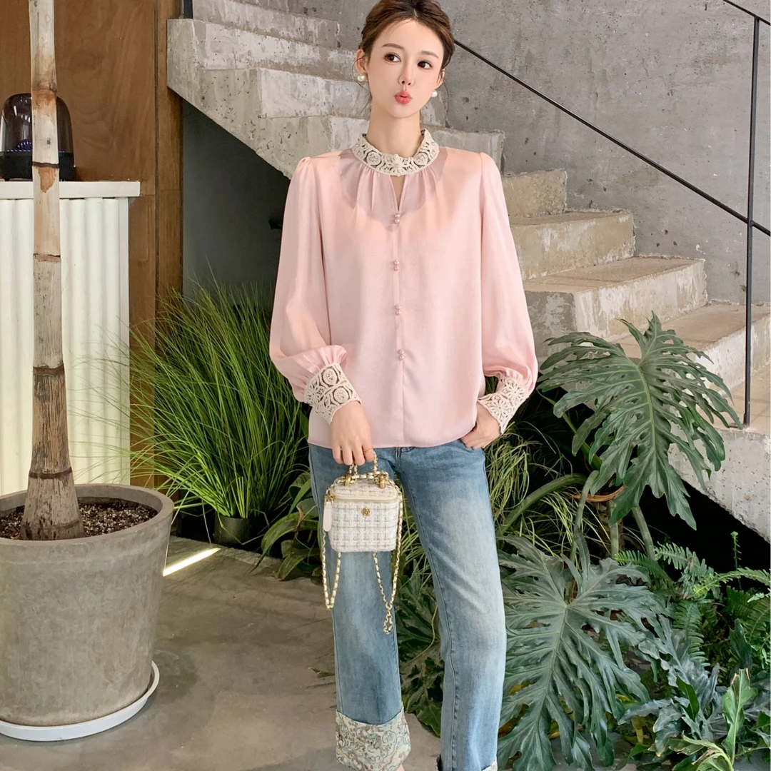 高级设计感百搭甜美职业通勤衬衫衬衣上衣长袖时尚春季小众气质