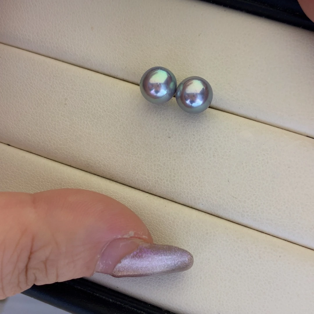 银S925镶嵌海水珍珠耳饰