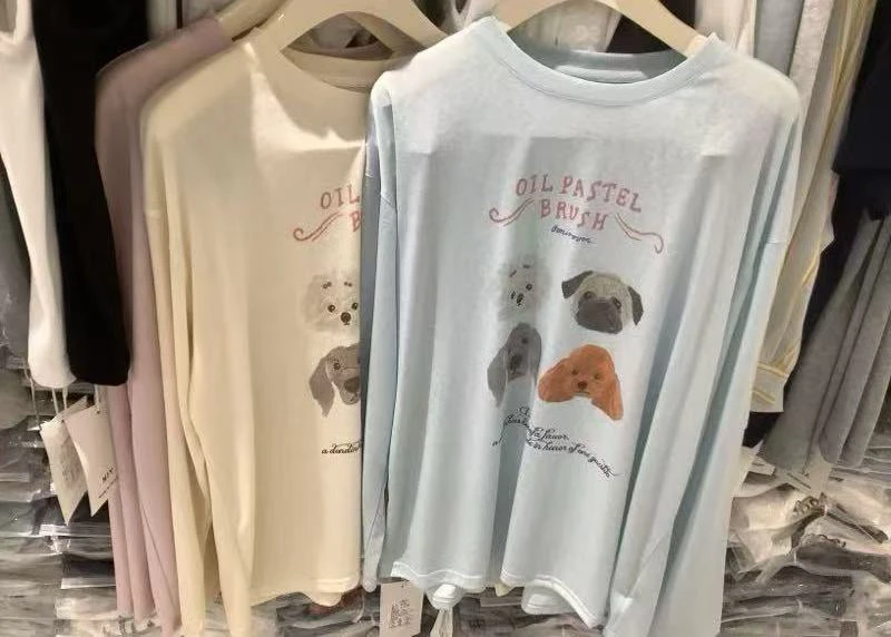 椿·予静【四只小狗】长袖防晒T恤