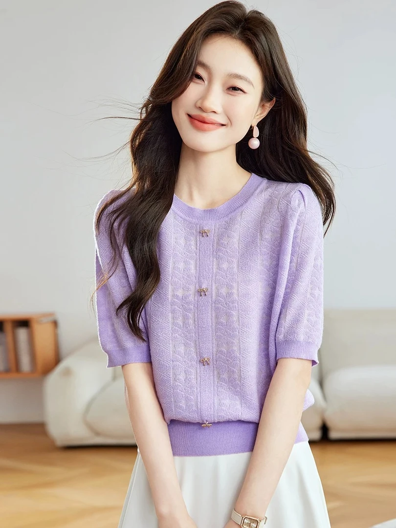 时尚针织短袖417-446