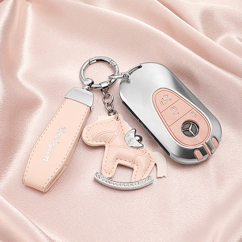 适用于24款奔驰钥匙套C级C260L女C200L壳E300L包GLC300扣S级S400L