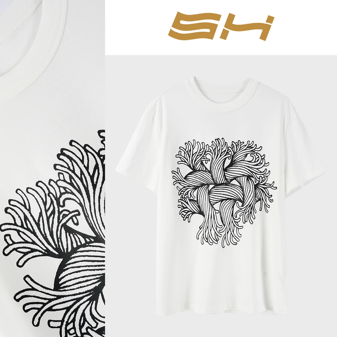 【懒猫nono专属】设计感印花简约舒适T恤女装25年新款休闲短袖上衣