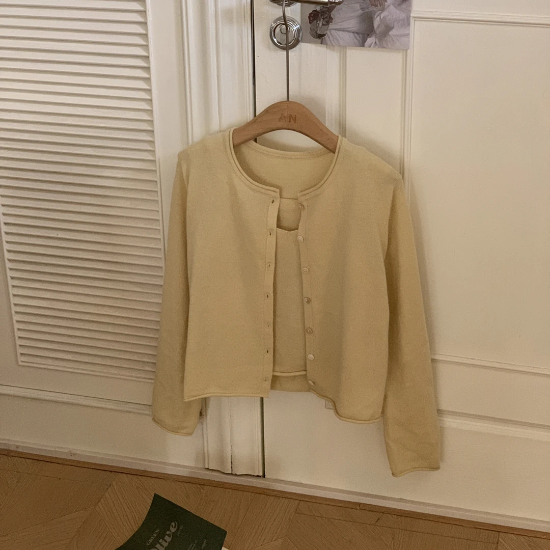 「大昕·黄昏晓」2025秋季新款韩系休闲显瘦温柔甜美针织两件套