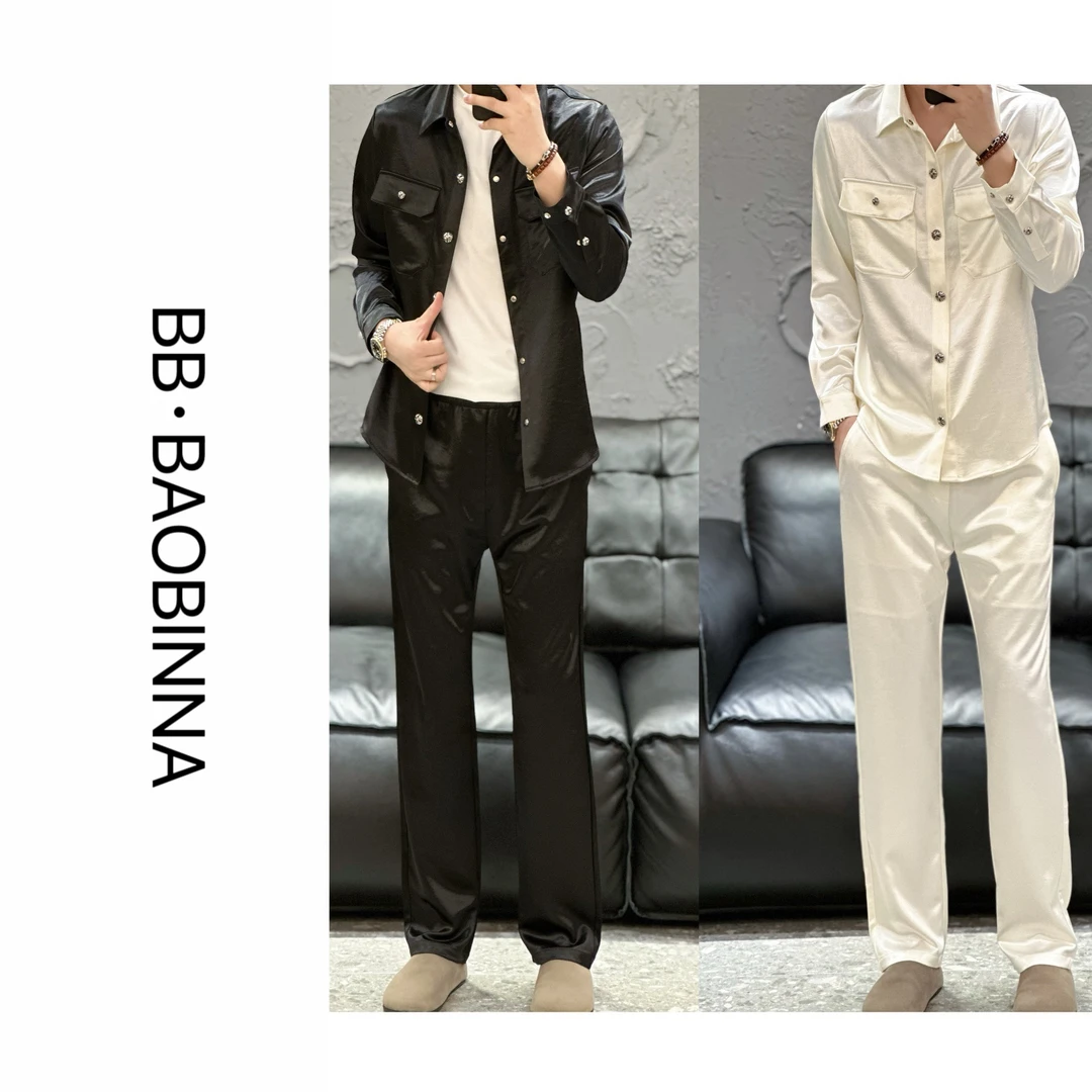 男士品质推荐 |轻奢时尚醋酸混纺休闲套装68219