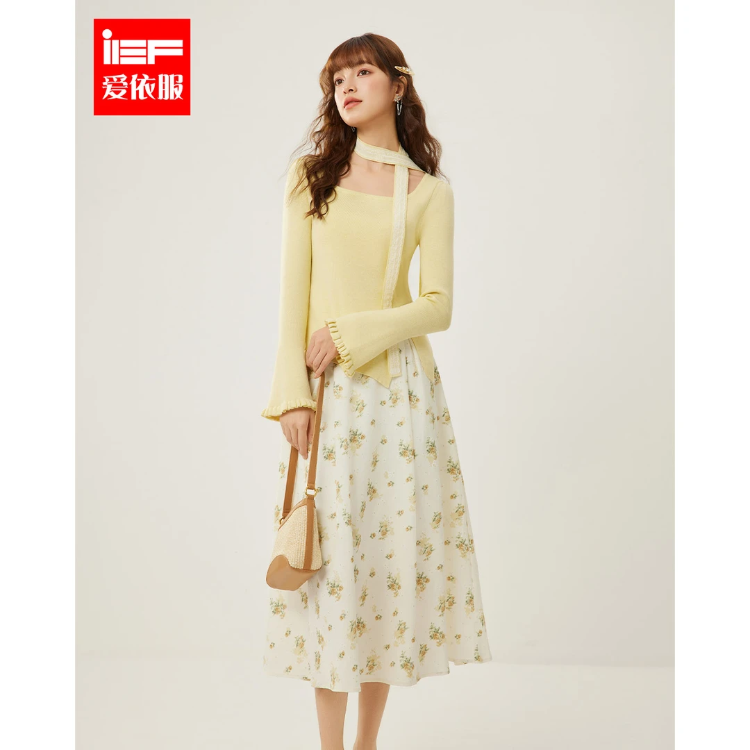 【春日挑战赛】IEF/爱依服春季新款气质小清新洋气上下套裙欧若风