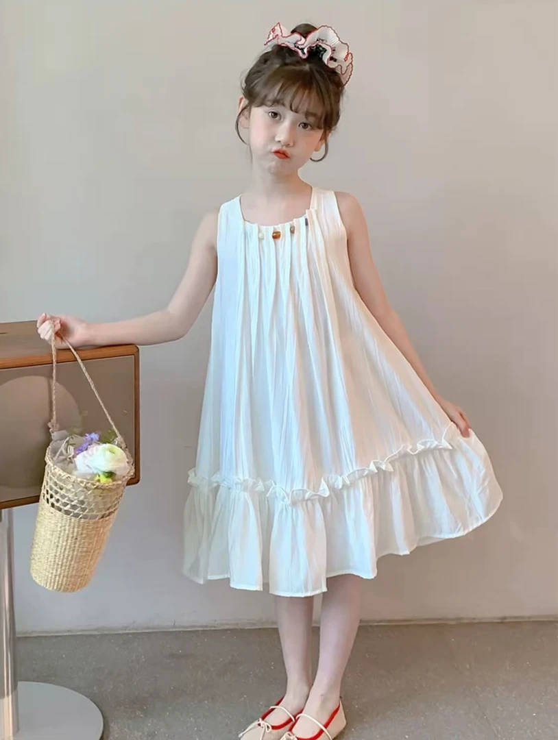 女童夏装连衣裙新款高端洋气儿童夏季潮款2025背心女孩儿童连衣裙