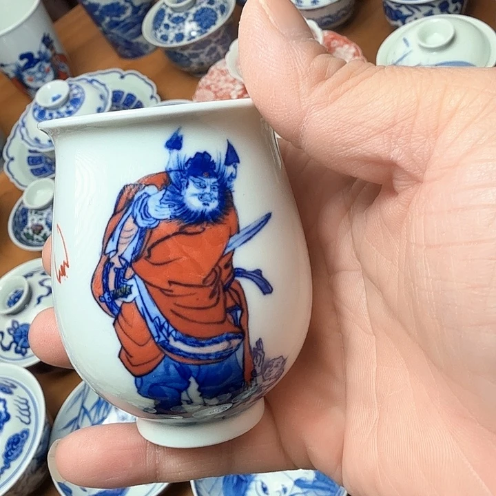 陶手绘钟馗福利款单杯