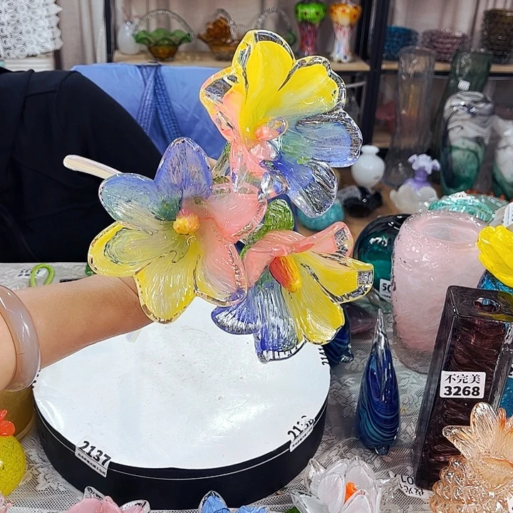 彩百合3朵 家悦琉璃工艺品