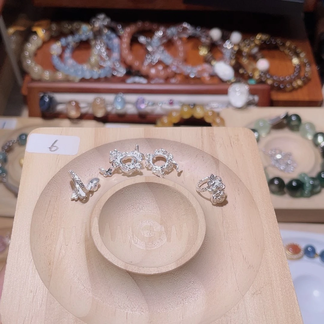 ****儿水晶手链银S925镶嵌925隔片