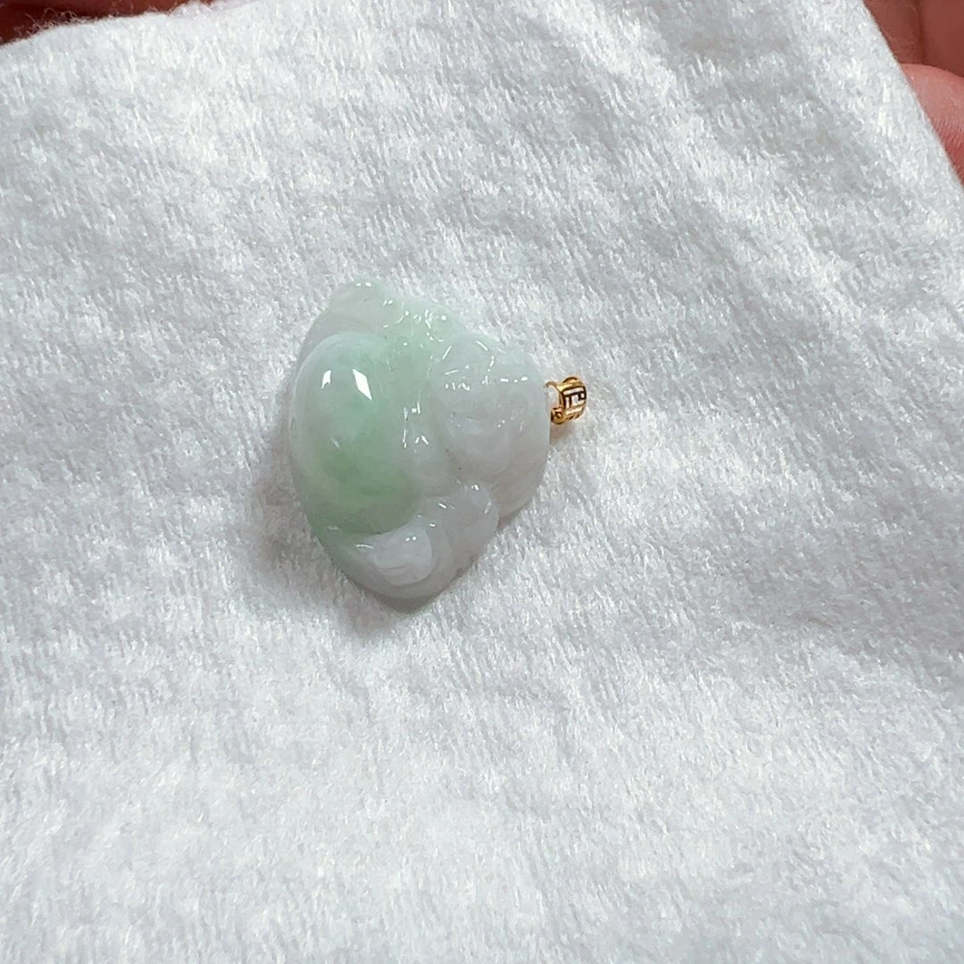 吊坠(不含链)18K金镶嵌翡翠