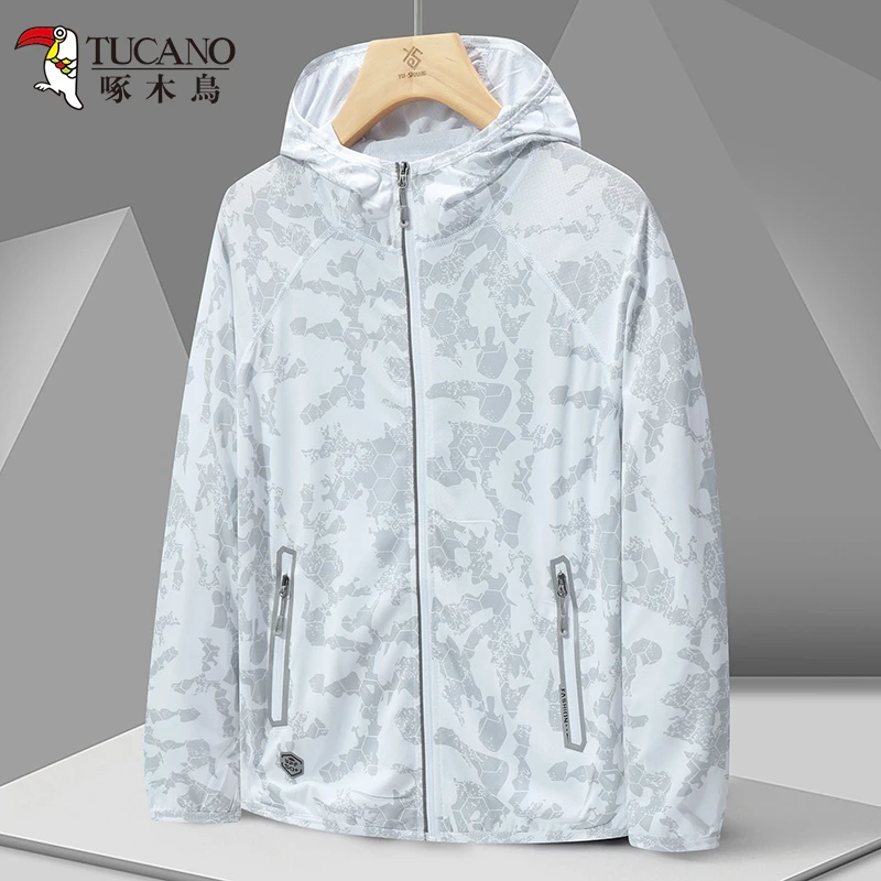 啄木鸟防晒衣男夏季2025新款钓鱼服冰丝防紫外线速干轻薄款户外套