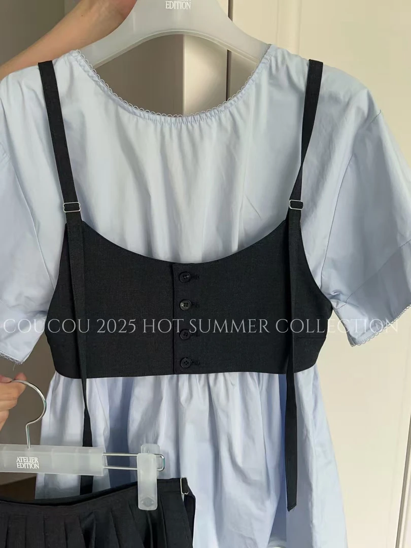 COUCOU泡菜正品露背设计感娃娃衫（no退no换）