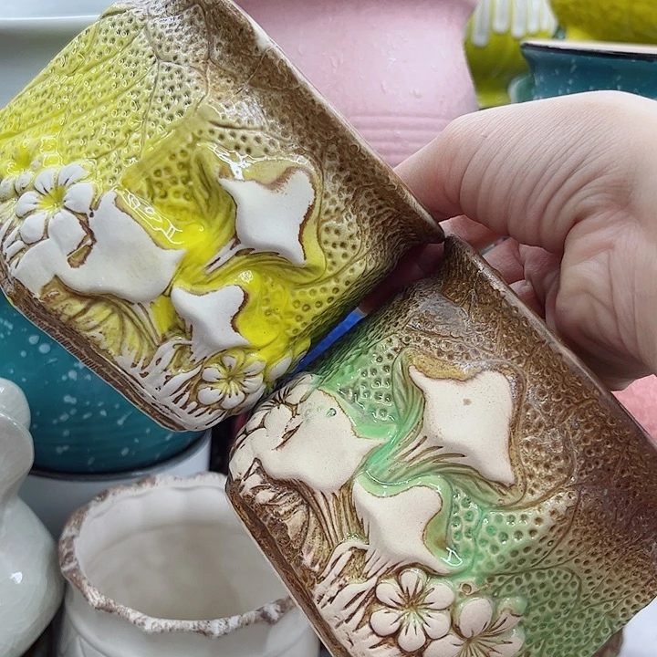 多肉绿植陶瓷花盆9.9包邮，有孔