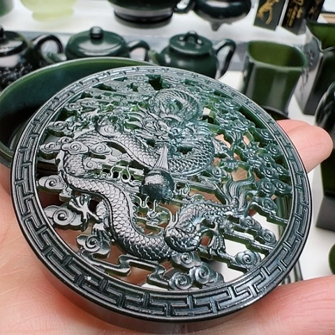 和田玉（青玉）挂件未镶嵌