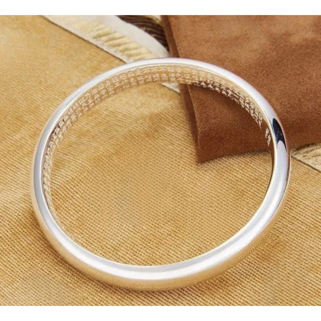 足银手镯 31号链接足银手镯女款圆肚闭口光面手镯送母亲女友贵妃