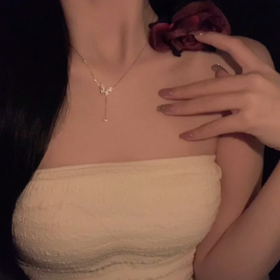 铜合金项链 早春新款蝴蝶项链轻奢高级锁骨链百搭