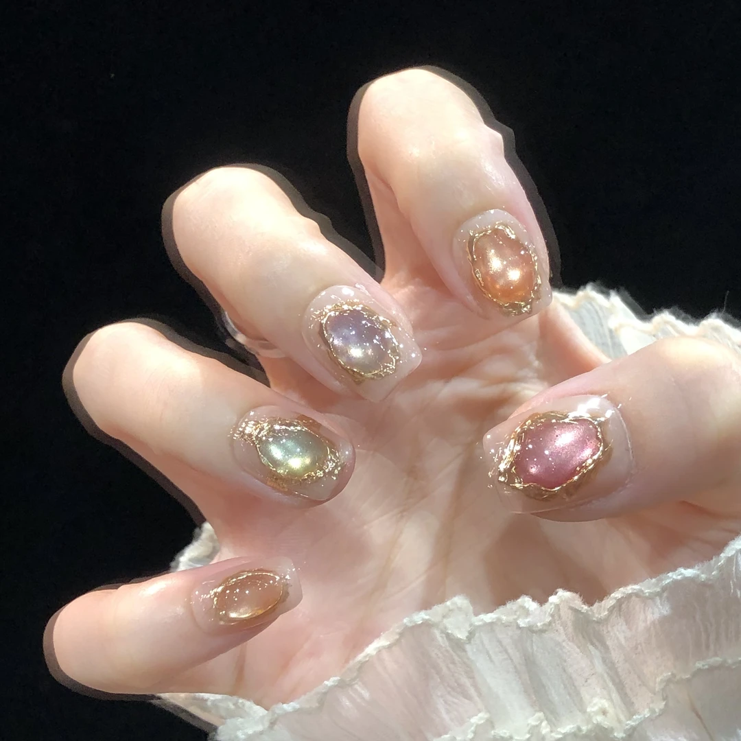 【晶透琉璃】纯手工穿戴甲可拆卸美甲光疗甲