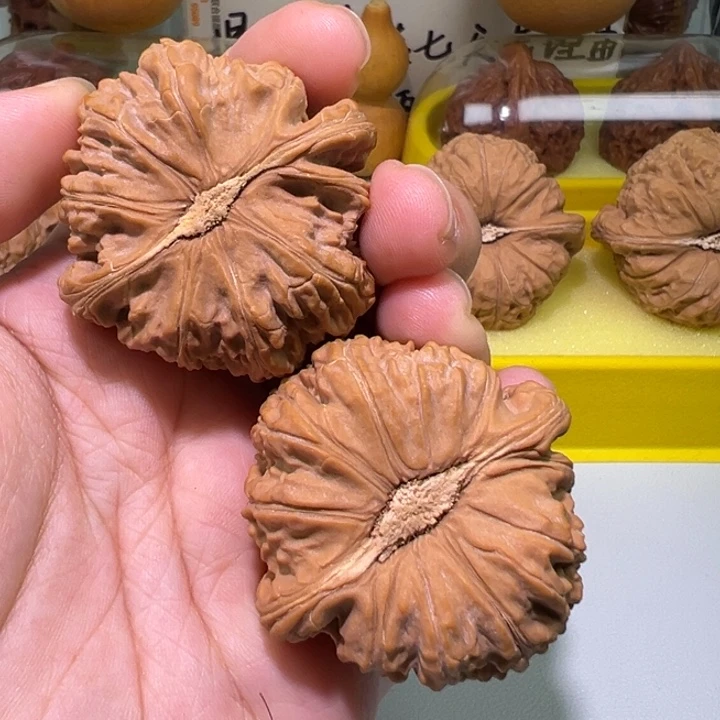 文玩核桃把件45白狮子