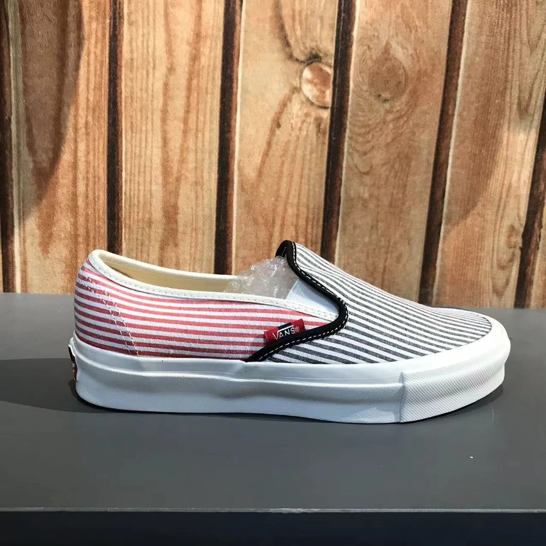 Vans 夏季条纹高端og百搭舒适男女同款休闲帆布板鞋子VN0A4UVFAR7