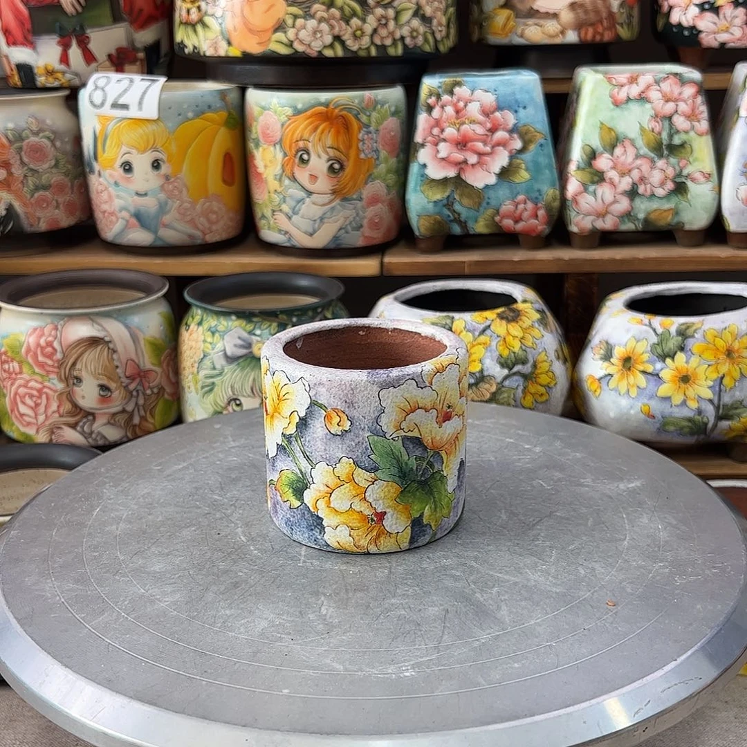 景德镇炫彩手绘口6.5高7