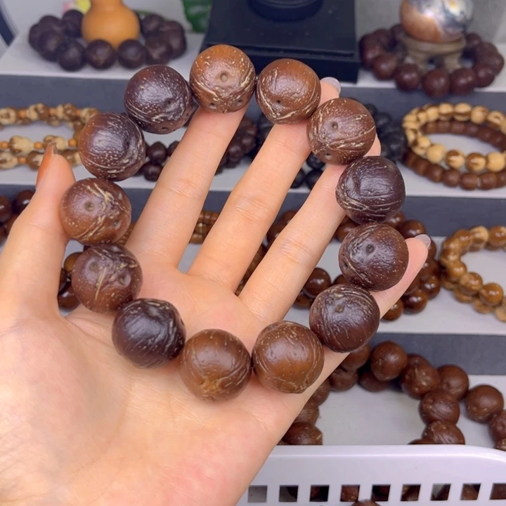 紫金鼠手串原皮大尺寸纯圆巴西籽21走油