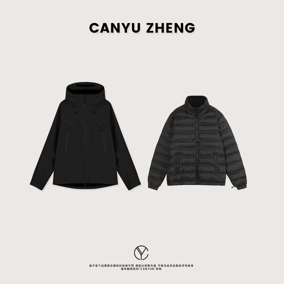 CANYU 户外运动硬壳冲锋衣+90鹅绒内胆(三合一) 男女款连帽外套
