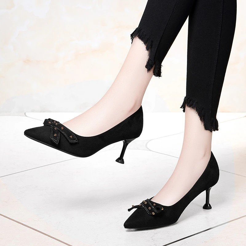 H1微瑕鞋扣号链接听主播提示拍 春季休闲小单鞋时尚高跟鞋