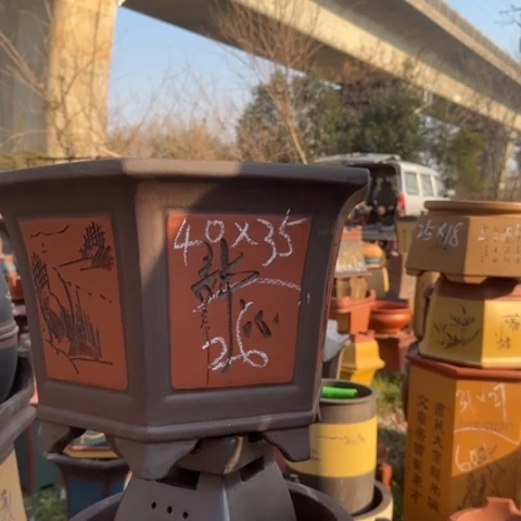 红陶紫砂花盆盆景盆栽