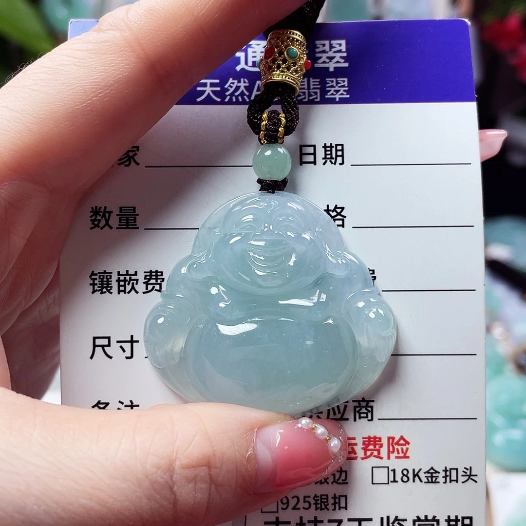 翡翠未镶嵌颈饰佛公55