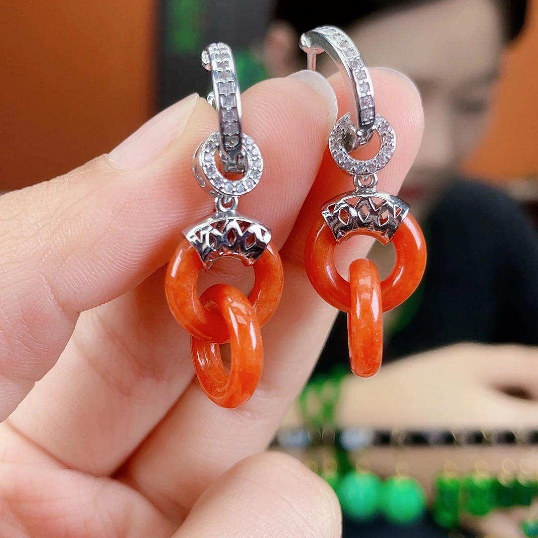 翡翠未镶嵌耳饰饰品