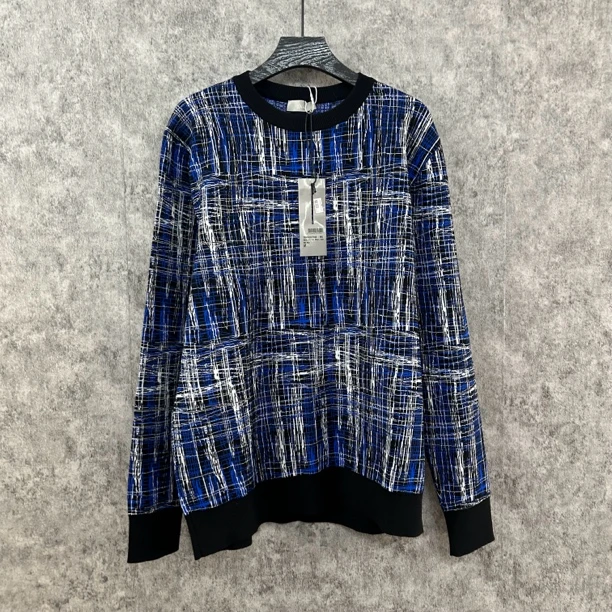 未使用 DIOR/迪奥 Dior蓝色线条毛衣