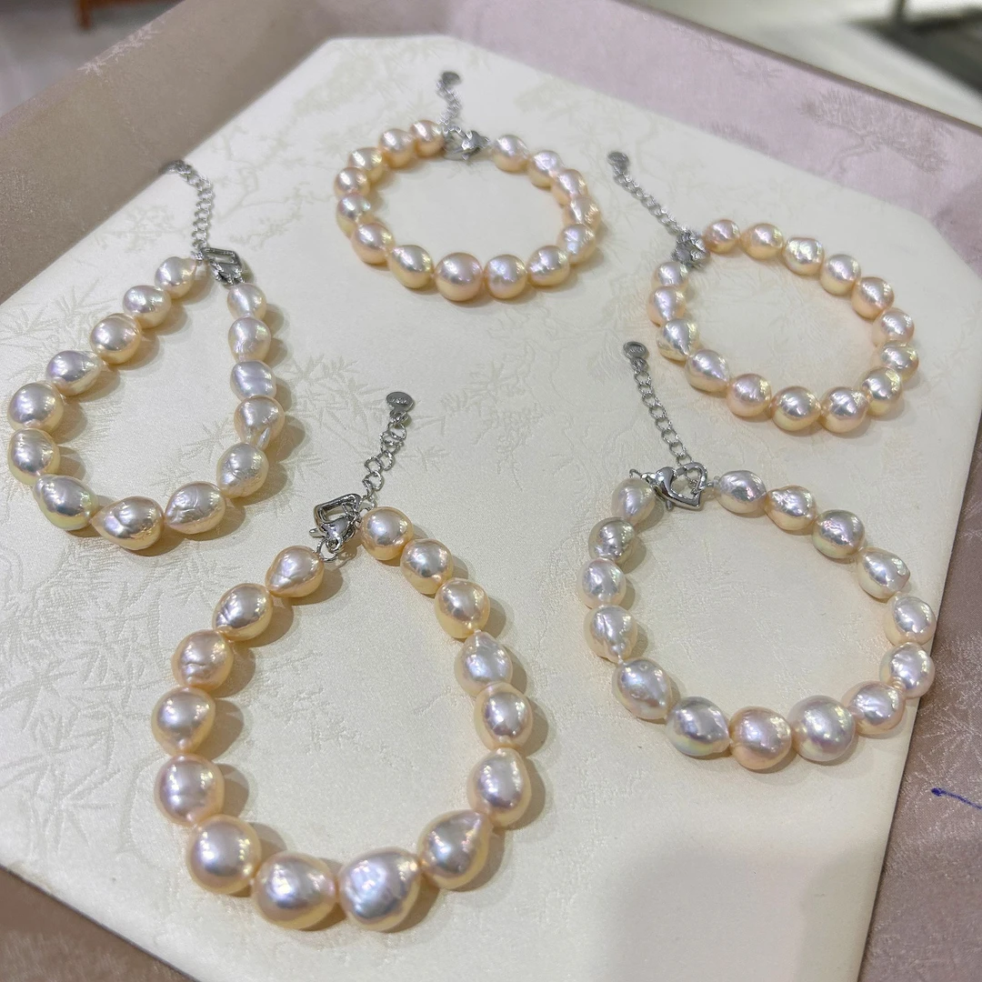 淡水珍珠稀有色巴洛克手链 9-11mm ZQ0078（多样性发一）