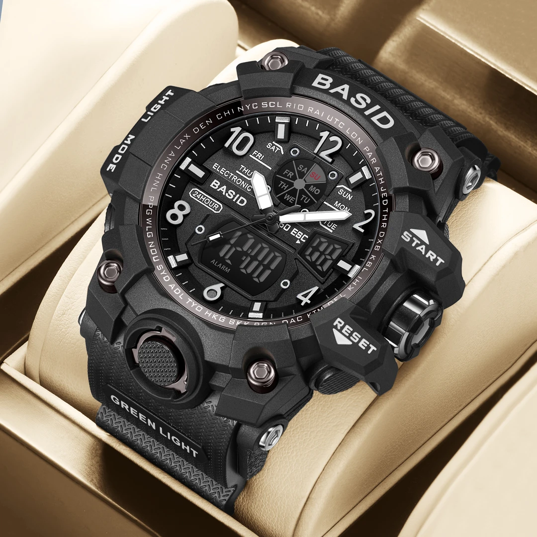 中学生手表高中生简约时尚多功能运动电子表潮流定制夜光防水男表