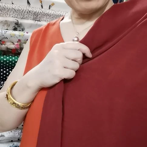 抓花布料铁锈红1米