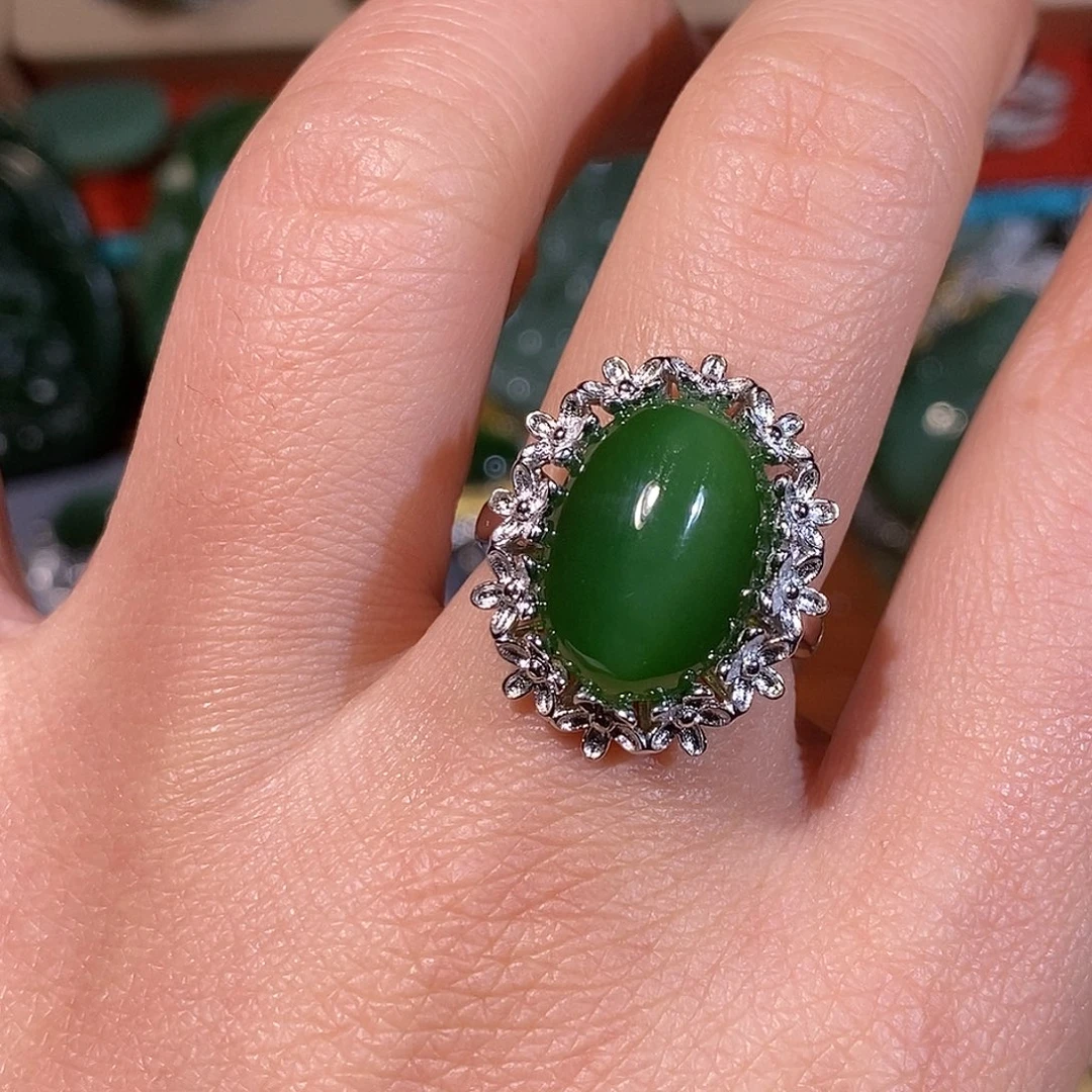 和田玉（碧玉）银S925镶嵌颈饰