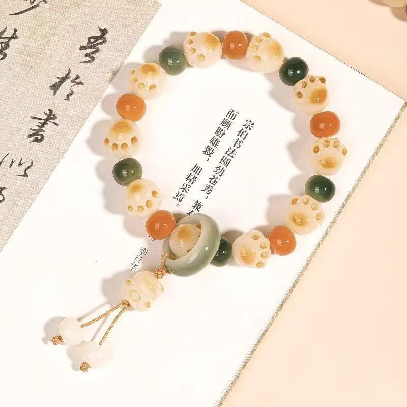 A628精品猫爪菩提手串焦糖色颜色微差多样性发货