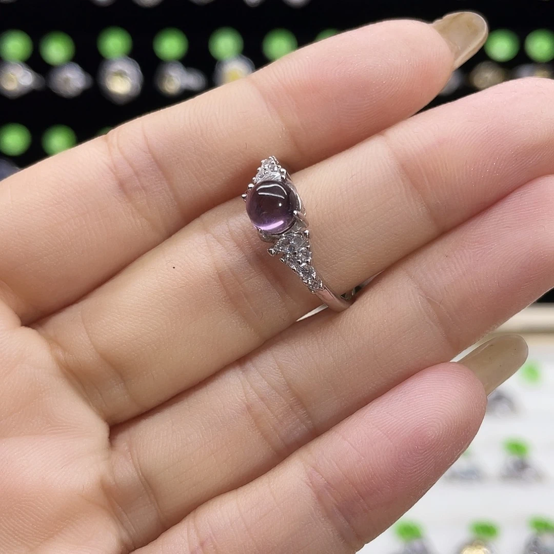 *****烟晶戒指银S925镶嵌