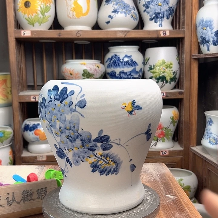 陶鱼尾兰兰紫藤陶瓷