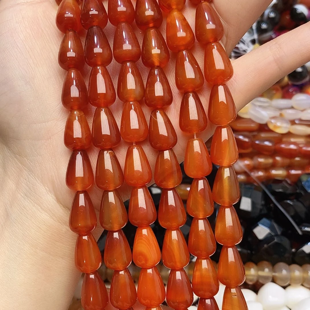 玛瑙/玉髓未镶嵌珠宝半成品玛瑙水滴一条