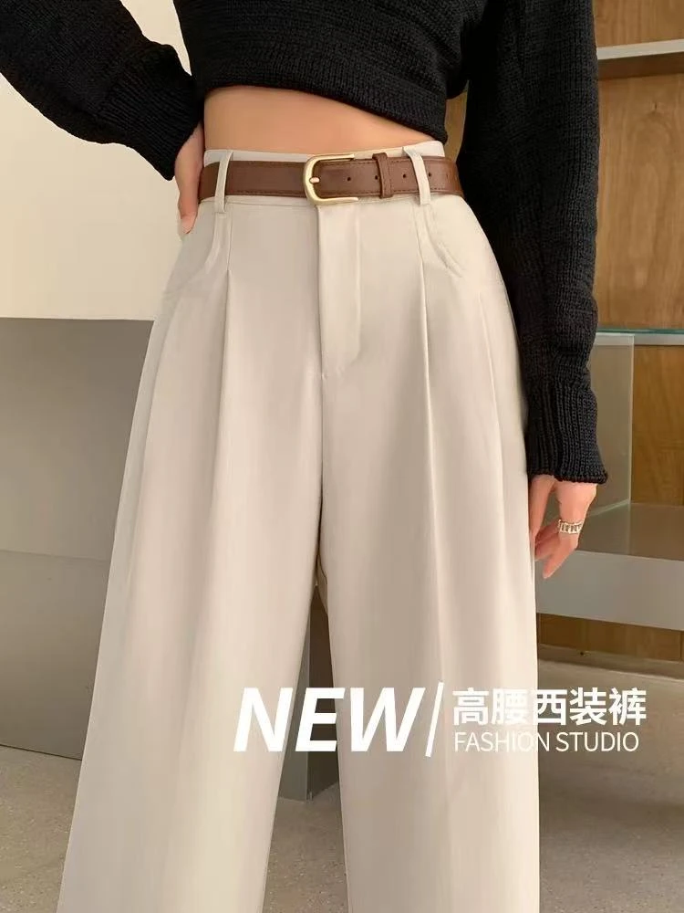 B23-4四色“皮带“纯色休闲裤（9927）