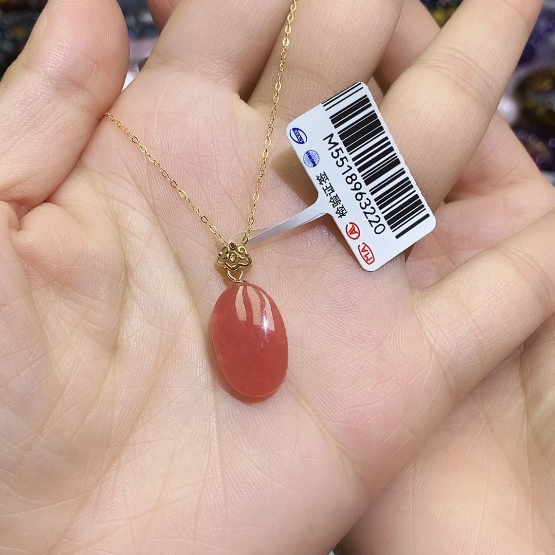 未镶嵌菱锰矿（红纹石）颈饰猫*?