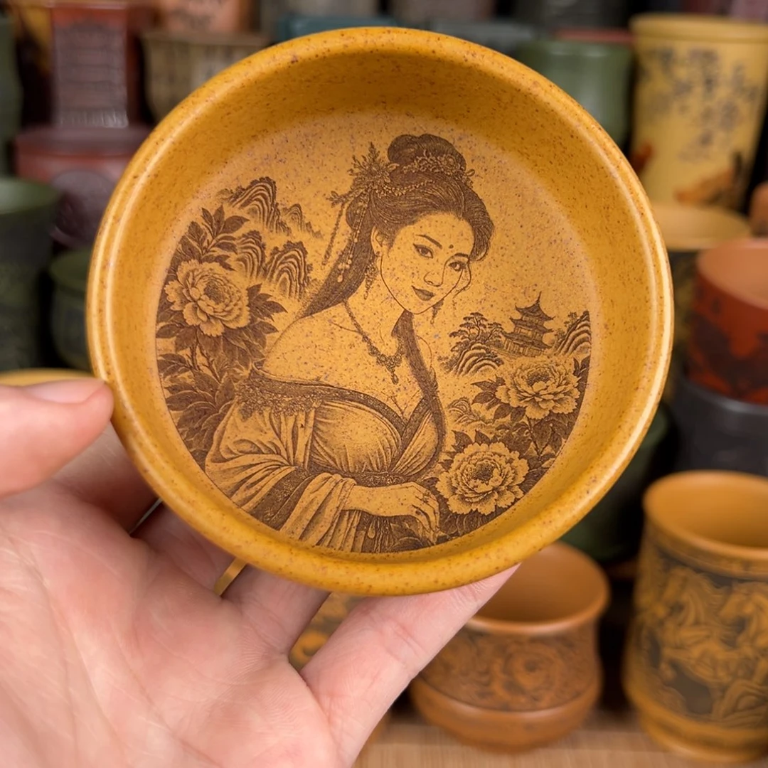 紫砂茶杯宜兴原矿紫砂杯