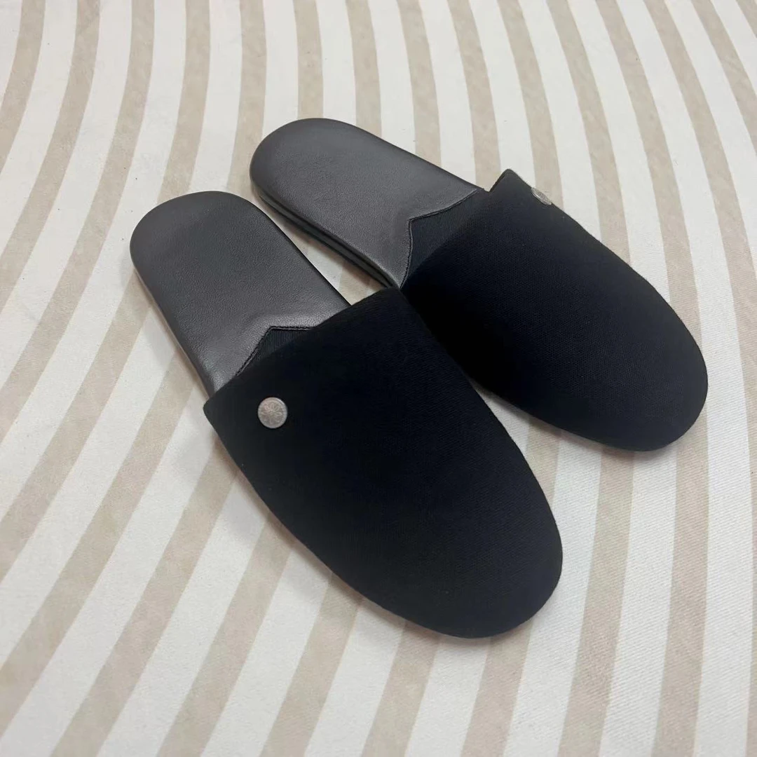 极简风新款时尚百搭复古潮流经典包头穆勒女款平底拖鞋半拖
